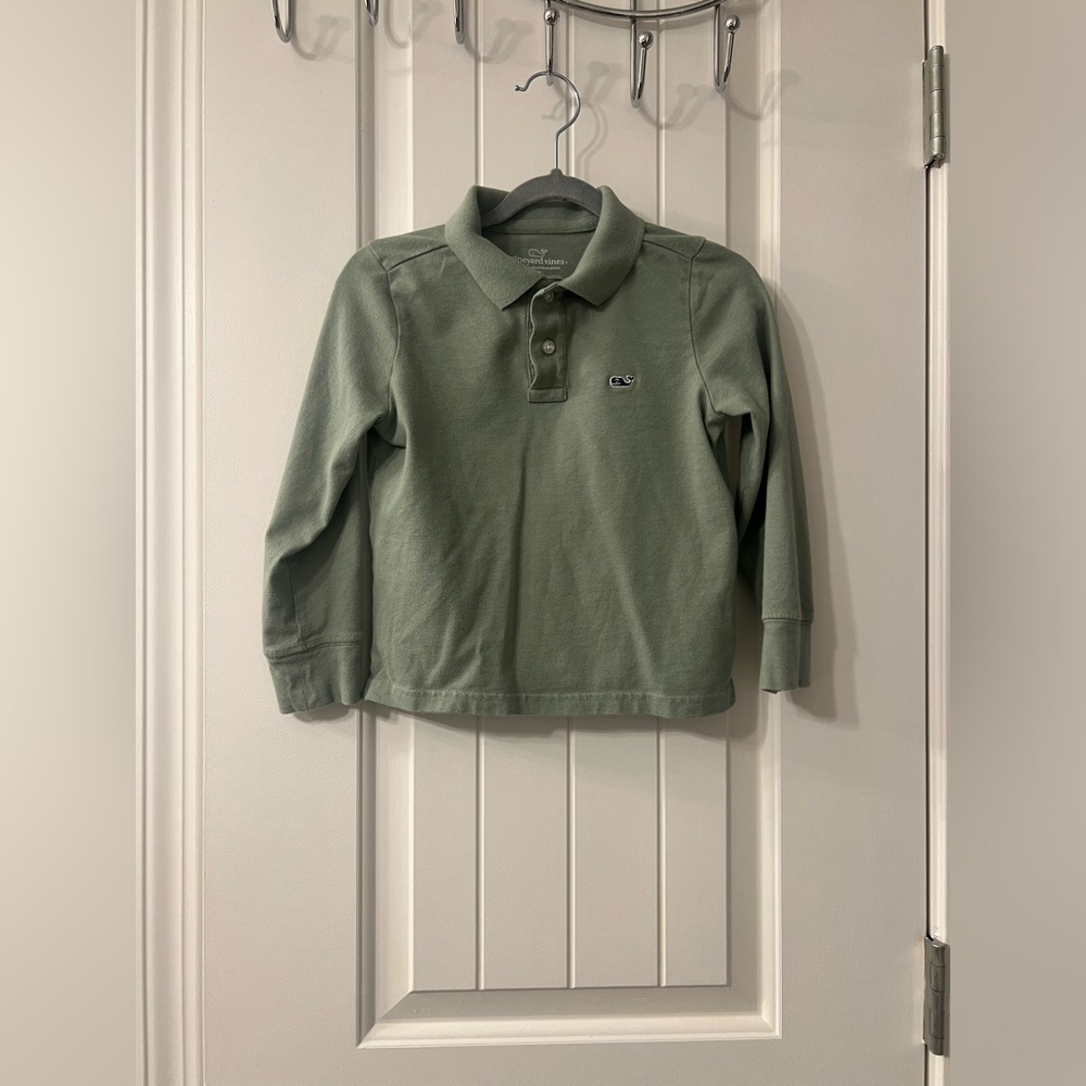 Vineyard vines polo shirt long sleeve green boys 4T